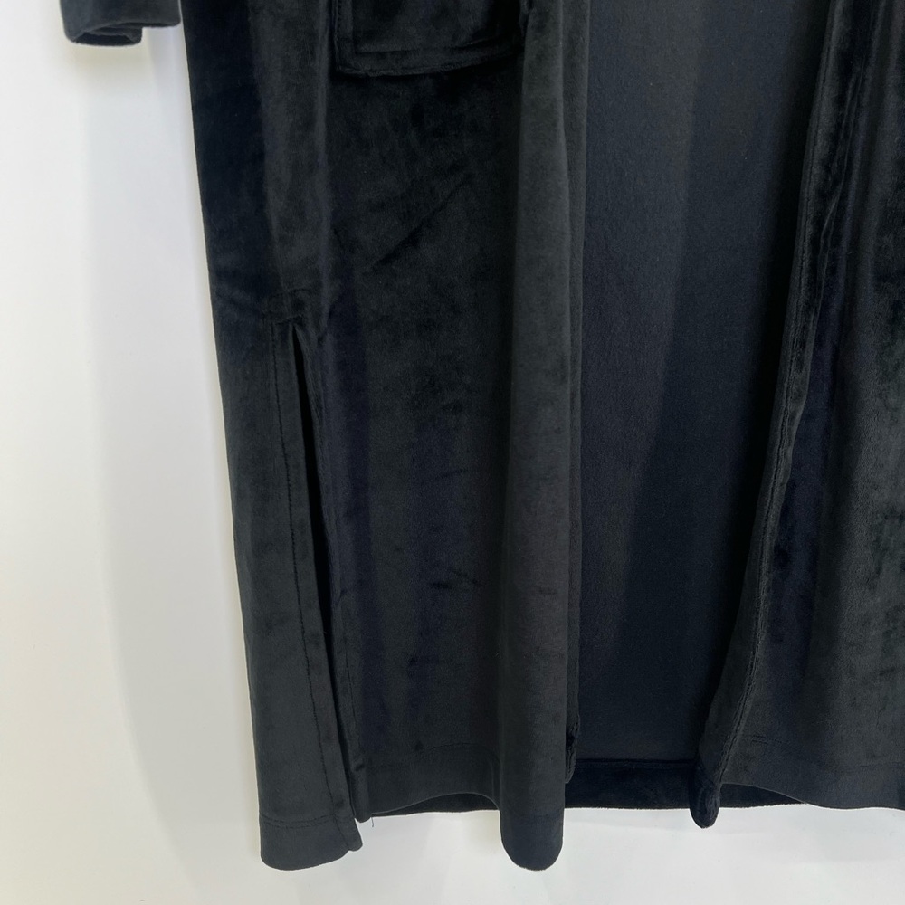 Bobi Revolve Soft Black Velour Velvet Long Duster Robe Cardigan Pockets S Small - Picture 6 of 8